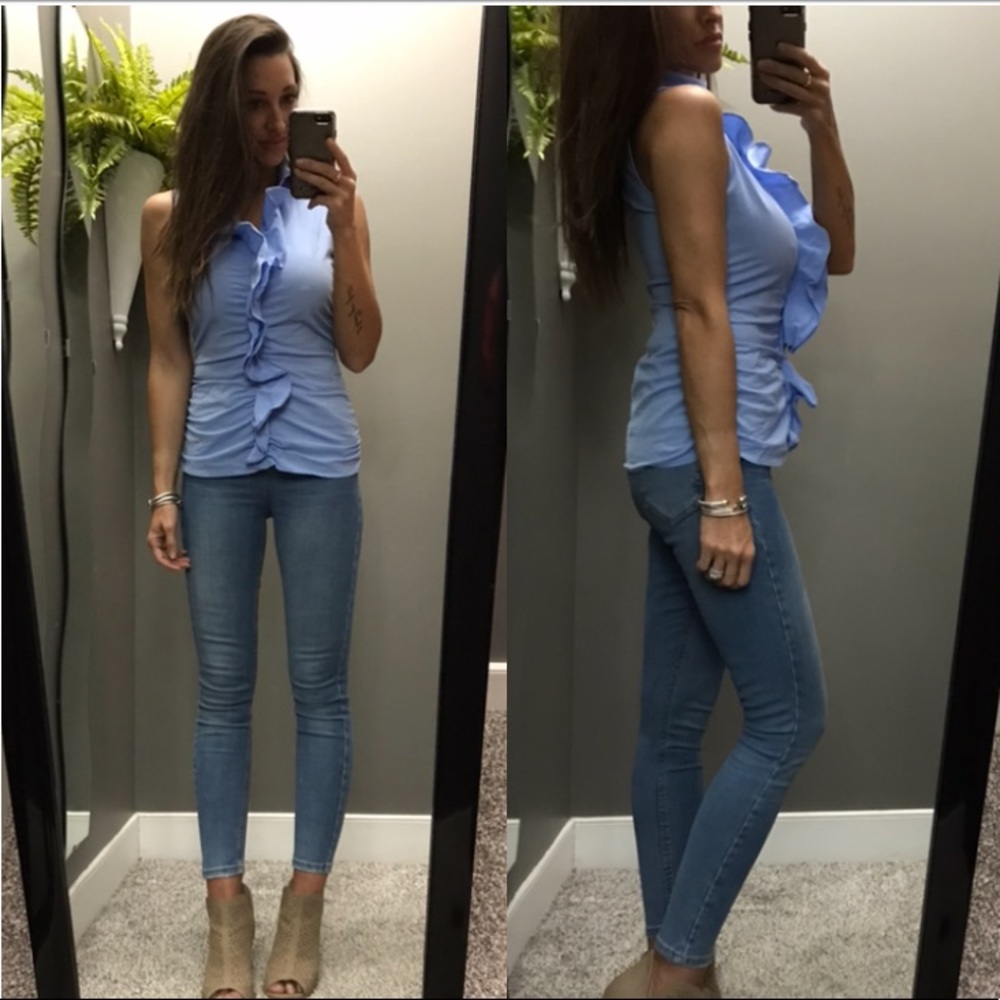 New York & Company sleeveless Oxford top